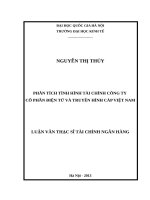 PHÂN TÍCH TÌNH HÌNH TÀI CHÍNH CÔNG TY  CỔ PHẦN ĐIỆN TỬ VÀ TRUYỀN HÌNH CÁP VIỆT NAM