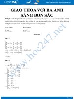 Bài tập nâng cao về Giao thoa với 3 ánh sáng đơn sắc có giải chi tiết năm 2020