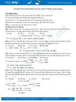 Giải bài toán oxit kim loại tác dụng với HCl, H2SO4 loãng môn Hóa học 12 năm 2019-2020