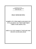 Nghiên cứu tổng hợ nano oxit sắt từ fe3o4 bằng tác nhân khử dịch chiết nước rong nâu  