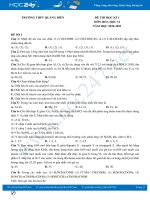 Bộ 3 đề thi HK1 môn Hóa học 12 năm 2020 có đáp án Trường THPT Quảng Điền