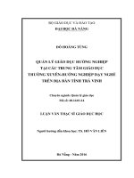 Quản lý giáo dục hướng nghiệp tại các trung tâm giáo dục thường xuyên hướng nghiệp dạy nghề trên địa bàn tỉnh trà vinh  