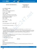 Đề thi HK1 môn Toán 9 năm 2020 có đáp án Trường THCS Bình Thắng