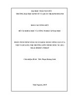 PHÂN TÍCH TIỀM NĂNG XUẤT KHẨU HÀNG NÔNG SẢN CỦA VIỆT NAM SANG THỊ TRƯỜNG LIÊN MINH CHÂU ÂU (EU)