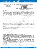 Kỳ thi chọn HSG môn Hóa học 12 năm 2019-2020 - Tỉnh Hải Dương