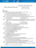 3 Đề thi giữa HK2 môn Sinh lớp 12 năm 2018-2019 - Trường THPT Hoành Mô