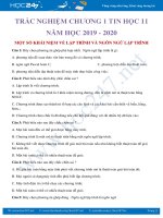 37 Câu trắc nghiệm Chương 1 Tin học 11 năm học 2019-2020