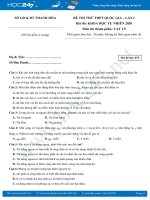 Đề thi thử THPT QG năm 2020 môn Vật lý lần 1 Sở GD&ĐT Thanh Hóa có đáp án