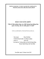 Một số biện pháp nâng cao chất lượng hoạt động làm quen văn học cho trẻ mẫu giáo 3 4 tuổi 