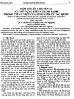 Một số lỗi chuyển di khi sử dụng kiểu câu so sánh trong Tiếng Việt của sinh viên Trung Quốc