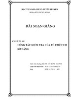 Bài soạn giảng chuyên đề: Công tác kiểm tra của tổ chức cơ sở Đảng