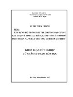 Xây dựng hệ thống bài tập chương đại cương kim loại và kim loại kiềm, kiềm thổ và nhôm để phát triển năng lực cho học sinh lớp 12 ở thpt  