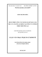 Hoàn thiện công tác đánh giá kết quả làm việc của người lao động tại công ty cổ phần nhiệt điện phả lại 