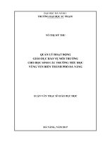 Quản lý hoạt động giáo dục bảo vệ môi trường cho học sinh các trường tiểu học vùng ven biển thành phố đà nẵng   