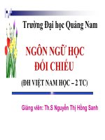 Bài giảng Ngôn ngữ học đối chiếu - ThS Nguyễn Thị Hồng Sanh