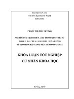 Nghiên cứu dịch chiết acid hydroxycitric từ vỏ quả tai chua (garcinia cowa roxb ) để tạo muối kép canxi   kẽm hydroxycitrat 