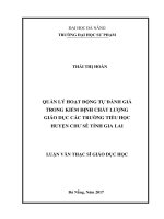 Quản lý hoạt động tự đánh giá trong kiểm định chất lượng giáo dục các trường tiểu học huyện chư sê tỉnh gia lai  