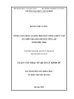 Nâng cao chất lượng đội ngũ công chức cấp xã trên địa bàn huyện yên lập, tỉnh phú thọ 