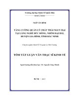 Tăng cường quản lý chất thải nguy hại tại làng nghề đúc đồng nhôm đại bái huyện gia bình tỉnh bắc ninh (tt) 