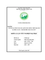 Đánh giá tiềm năng du lịch cộng đồng trên địa bàn xã phúc xuân thành phố thái nguyên 