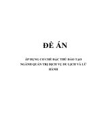 ĐỀ ÁN ÁP DỤNG CƠ CHẾ ĐẶC THÙ ĐÀO TẠO NGÀNH QUẢN TRỊ DỊCH VỤ DU LỊCH VÀ LỮ HÀNH