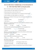 50 Câu hỏi trắc nghiệm Phần Địa lí ngành kinh tế Địa lí 12 - Mức độ nhận biết có đáp án