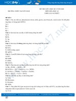 Bộ 5 đề thi giữa HK2 môn Hóa học 12 năm 2021 có đáp án Trường THPT Nguyễn Huệ