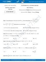Đề thi HK2 môn Toán 12 năm 2019 có đáp án - Trường THPT Đoàn Thượng
