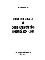 Chính quyền cấp tỉnh nhiệm kỳ 2004-2011 và Chính phủ khóa XII: Phần 1