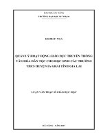 Quản lý hoạt động giáo dục truyền thống văn hóa dân tộc cho học sinh các trường thcs huyện ia grai tỉnh gia lai   