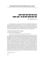 Nghệ thuật biểu diễn dân gian Thăng Long - Hà Nội một nghìn năm tuổi