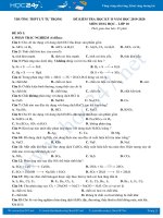 Bộ 4 đề thi HK2 năm 2020 môn Hóa học 10 Trường THPT Lý Tự Trọng
