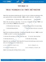 Bài tập trắc nghiệm Cấu trúc rẽ nhanh Tin học 11
