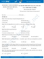 Đề thi thử THPT QG năm 2019 môn Vật lý THPT Đặng Thúc Hứa- Nghệ An lần 1