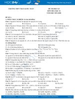 Bộ 3 đề thi học kì môn Hóa học 10 năm 2020 Trường THPT Trần Quốc Toản