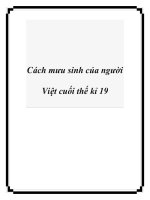 Cách mưu sinh của người Việt cuối thế kỉ 19