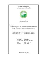 Đánh giá tiềm năng du lịch cộng đồng trên địa bàn xã tân cương tp thái nguyên 