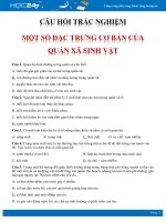 42 Câu hỏi trắc nghiệm ôn tập Các đặc trung cơ bản của quần xã sinh vật Sinh học 12 có đáp án