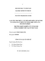 Lan tỏa tri thức, cải tiến đổi mới cấp ngành và năng suất nhân tố tổng hợp (TFP) của doanh nghiệp trường hợp nghiên cứu ở ngành công nghiệp chế tạo ở việt nam TT 