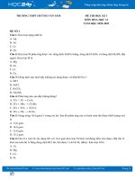 Bộ 3 đề thi HK1 môn Hóa học 12 năm 2020 có đáp án Trường THPT Huỳnh Văn Sâm