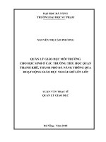 Quản lý giáo dục môi trường cho học sinh ở các trường tiểu học quận thanh khê, thành phố đà nẵng thông qua hoạt động giáo dục ngoài giờ lên lớp  