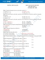 Đề trắc nghiệm Chuyên đề Este môn Hóa học 12 năm 2020 Trường THPT Mai Sơn