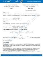 Đề thi HSG môn Toán 11 năm học 2019 - 2020 có đáp án Trường THPT Nguyễn Quán Nho