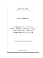 Quản lý hoạt động tự đánh giá trong kiểm định chất lượng giáo dục ở các trường trung học cơ sở huyện kon plông tỉnh kontum  