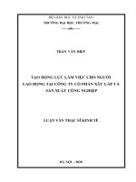 Luận văn tạo động lực làm việc cho người lao động tại công ty cổ phần xây lắp và sản xuất công nghiệp 