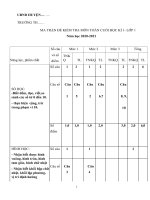 Bộ đề kiểm tra cuối kì 1 môn toán lớp 1 (bộ sách kết nối tri thức với cuộc sống, có ma trận, đáp án, gồm nhiều đề)