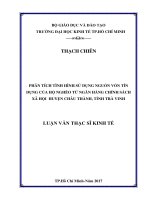 Tài liệu luận văn Phân Tích Tình Hình Sử Dụng Nguồn Vốn Tín Dụng Của Hộ Nghèo