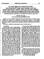 Sự thể hiện của tình thái hóa qua phụ ngữ tình thái trong các bài phát biểu bằng tiếng Anh tại lễ tốt nghiệp: Phân tích theo quan điểm ngữ pháp chức năng