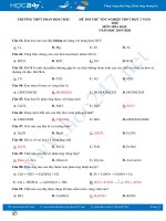 Đề thi thử THPT năm 2020 đợt 2 môn Hóa học Trường THPT Phan Bội Châu
