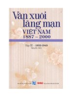 Khám phá Văn xuôi lãng mạn Việt Nam 1887-2000 (Tập II - 1933-1945: Quyển 4): Phần 1